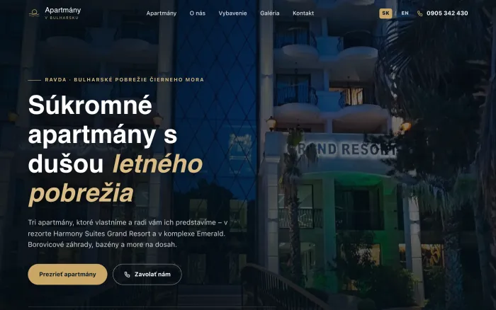 Ukážka projektu Apartmány v Bulharsku