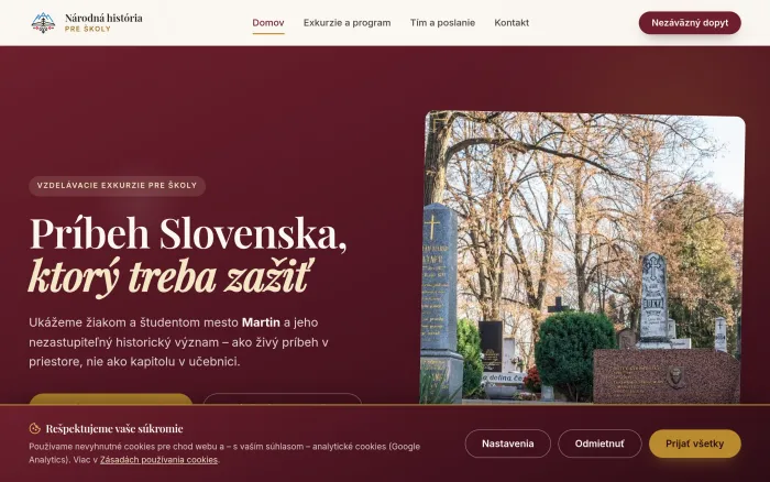 Ukážka projektu Národná história pre školy