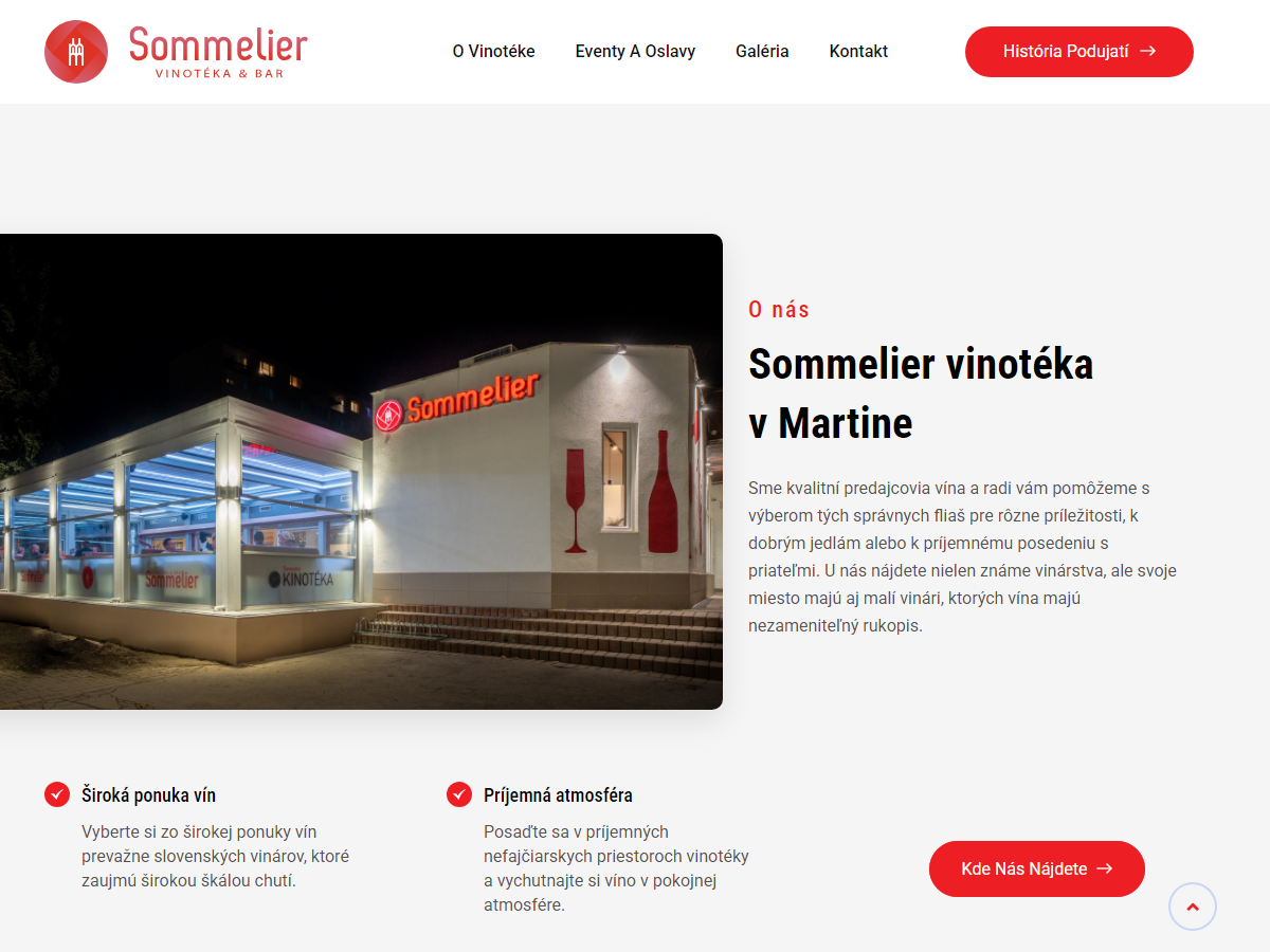 Ukážka projektu Vinotéka Sommelier